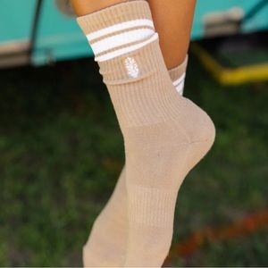 NEW Free People Movement Logo Stripe Tube Socks